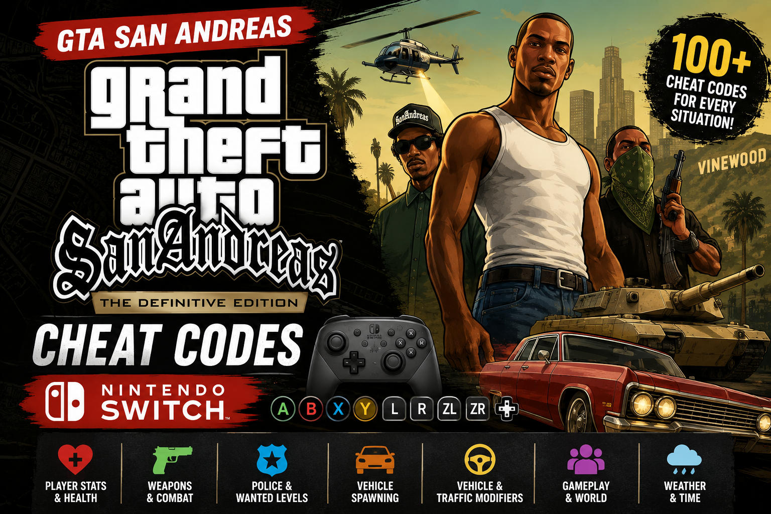 GTA San Andreas Nintendo Switch Cheats 