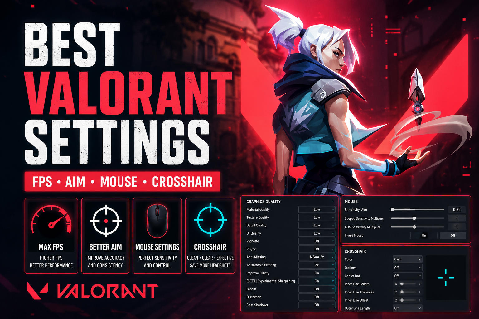 Best Valorant Settings for FPS, Aim, Mouse & Crosshair (2026 Guide)